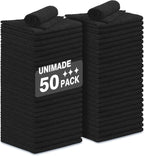 Microfiber Cleaning Cloth, 50 Pack Microfiber Towels for Cars Reusable Shop Rags Bulk Lint Free Cleaning Towels for Car Kitchen Automotive Bar Mechanic Restaurant Garage, 11.5"x 11.5", Black
