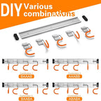 69'' Aluminum Alloy Garden Tool Organizer Wall Mount Garage Organizers and Storage with Hooks Tool Hangers for Shed Hooks for Shovel, Rake, Broom & More