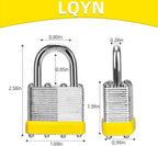 Padlocks with Same Key, LQYN 48 Pcs Laminated Keyed Padlock (1-9/16", 40mm), Keyed Alike Locks, Normal Shackle, for Storage Locker, Hasp Latch, Toolbox, Sheds