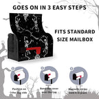 Halloween Skull Mailbox Cover Dancing Human Skeleton Mailbox Covers Magnetic Standard Size 21x18 Inch Moon Black Post Letter Box Wraps for Garden Outdoor Decorations
