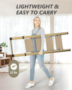 4 Step Ladder, Folding Step Stool with Anti-Slip Wide Sturdy Pedal and Handgrip, Portable Lightweight Aluminum Stepladder, 300 lbs Capacity, Multi-Use for Home, Library - Brown Gold