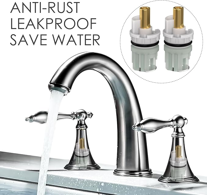 RP25513 Faucet Stem Replacement for Delta two handle Faucet Repair Kit Includes RP24096 Cartridge RP4993 Seat and Spring RP24097 Turn stop1/4, 4 pack