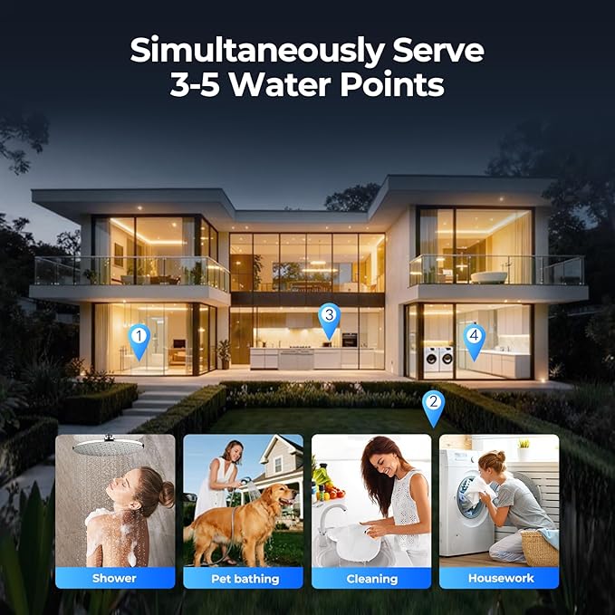 FOGATTI Natural Gas Tankless Water Heater Indoor - Max 7.5 GPM 170,000 BTU, CSA Certified Compact Design On Demand Instant Hot Water Heater - Instagas Comfort 170S Series