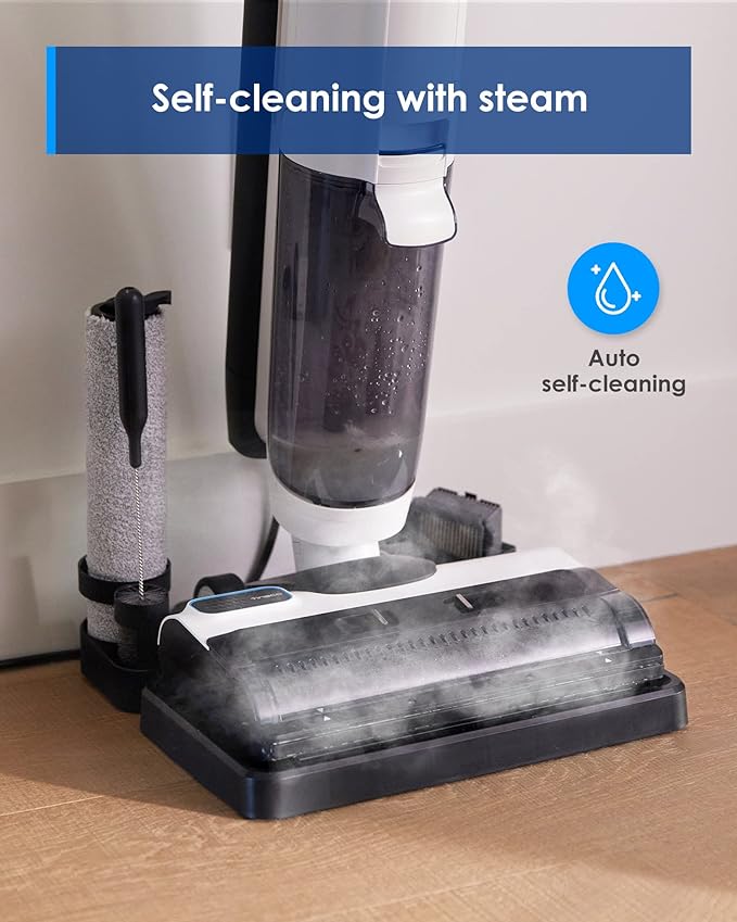 Tineco Corded Wet Dry Vacuum Steam Mop All-in-one, Hardwood Floor Cleaner Great for Sticky Messes, Floor ONE S5 Steam Smart for Hard Floors with Digital Display and Long Run Time