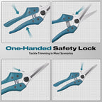 GARTOL 8" Scissors All Purpose Heavy Duty, Ultra sharp Tin Snips with Cable Notch, Finely Serrated Angled-Blades - Industrial Scissors for Carpet, Cardboard, Sheet Metal, Leather, Insulation, Wires