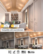 Sunco 6 Pack 4 Inch Adjustable Recessed Lighting 4 Inch LED, Angled Directional Eyeball Canless Gimbal, 750 LM, Selectable CCT 2700K/3000K/4000K/5000K/6000K, Dimmable, 8W, with Junction Box ETL