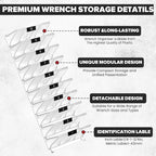 80PCS Modular Wrench Organizer Wrench Holder - Wrench Tool Organizers for Tool Drawer Storage, Wrench Storage Set with Metric & SAE Label, Wrench Rack Tool Gift for Professional Mechanics,Transparent