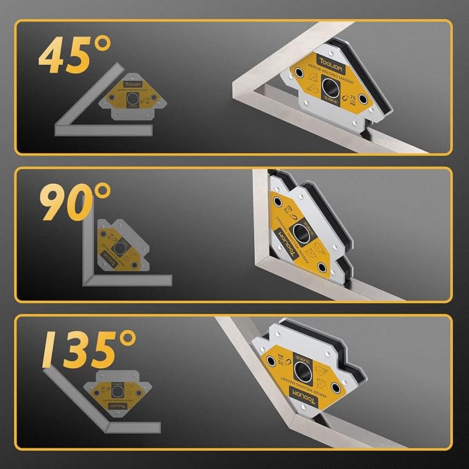 TOOLIOM Arrow Welding Magnets 2pcs 75 LB Strong Hold Magnetic Welding Holder Welder Magnet Set Welding Accessories