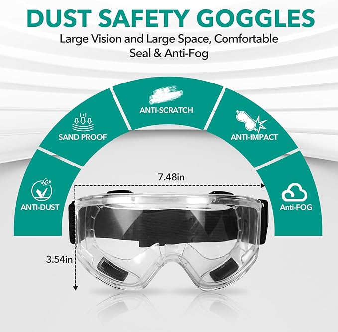 TRQWH Dust Goggles Reusable Respirator Mask with Filters for Polishing, Spraying, Dust, Construction Work, Woodworking and More