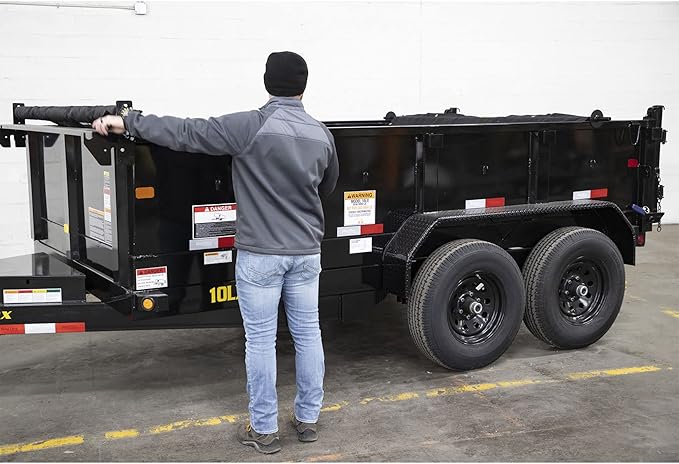 Buyers Products DTR7515 Aluminum Tarp System with Mesh Tarp, 7-1/2 X 15 Feet, Dump Body Tarp Kit, Dump Trailer Accessories, Dump Body Accessories