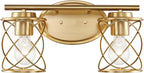 Mavcadonf Modern Vanity Lights with Cage Shade, 2 Lights Over Mirror, Brushed Gold Vanity Light for Bathroom, Kitchen, Bedroom