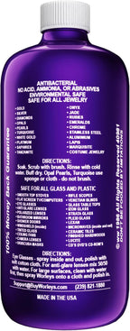 Worley's Wonder Jewelry & Glass Cleaner - Jewelry Cleaner Spray for Gold, Silver, Diamonds, Gemstones, Glass, Marble, Electronics (32 Ounce Refill Bottle - Pack of 2)