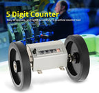 Length Counter with Rolling, Meter Counter Roller Measuring Wheel Metric Wheel 5 Digits Meter Counter 0 to 9999.9 Roller Type Counter for Length Measuring
