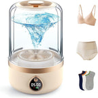 Portable Washing Machine, 1.5L Underwear Washer Rechargeable Cordless Makeup Sponges Cleaner Deep Clean Socks, Underwear, Baby Clothes, Washing Machine for Apartment, Dorm, Camping (Beige)