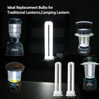 (2PACK FLS/E9W Fluorescent Bulb,Replacement for Camping Lantern Bulb,4 Pin 2G7 Base,5.5 inch Special Size,6400K
