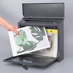 xydled Mail Boxes with Key Lock,Locking Mailbox Wall Mounted, Large Capacity, Galvanized Steel Cover Metal Postbox for House, 14 X 12.5 X 4.25 Inch, Grey