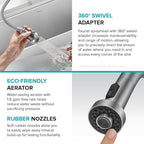 KRAUS Bolden 2-Function Single Handle Pull Down Kitchen Faucet in Spot-Free Stainless Steel, KPF-1616SFS