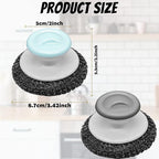 2Pcs Stainless Steel Wool Scrubber with Handle, Heavy Duty Pot Scrubbers Dish Scrubber Cleaning Brush Wash for Dish, Stainless Steel Scrubbing Brushes Cleaning Supplies for Pots, Pans, Grills, Sink