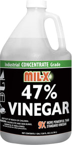 MIL-X 47% Concentrated Vinegar, Extra Strength Industrial Grade, 1 Gallon