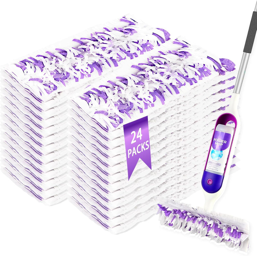 24 Count Disposable Power Mop Pads Refills for Swiffer PowerMop,Multi-Surface Floor Mop Pad Refills Repalcement Pads for Floor Cleaning