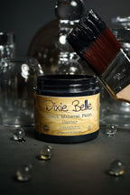 Dixie Belle Paint Company Chalk Finish Furniture Paint - Caviar (16oz) - Matte Black Chic Chalk Mineral DIY Furniture Paint