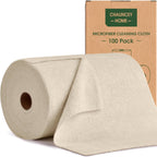 Roll of Microfiber Cleaning Cloth –100 Pack, Tear Away Microfiber Towels, Reusable, Washable, Scratch-Free, Cleaning Supplies, Kitchen Towels for Car, Home, Kitchen, Dishes(Desert Gold)