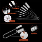 10 Pcs Flexible Drain Brush Straw Cleaner Brush Set,Pipe Cleaners Brush,61Inch Stainless Steel Double-Ended Hose Brush 8.2Inch Nylon Long CPAP Tube Cleaning Brush for Home Kitchen Sink Plumbing(White)