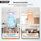 52 Inch Ceiling Fans with Lights, Remote Control 5 Blade Ceiling Fan for Bedroom Living Room Kitchen,24W 3CCT Dimmable, Dual Color 6 Speed Reversible Quiet DC Motor White/Wood Grain