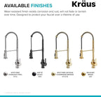 KRAUS Britt 2nd Gen Commercial Style Pull-Down Single Handle Kitchen Faucet in Brushed Brass, KPF-1691BB