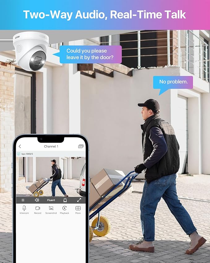 ZOSI 32CH 4K PoE Security Camera System,16pcs 8MP Dome Cameras,Person Vehicle Detection,Two-Way Talk,Spotlight Color Night Vision,16Port 32Channel NVR with 4TB HDD,24/7 Recording for Home/Business