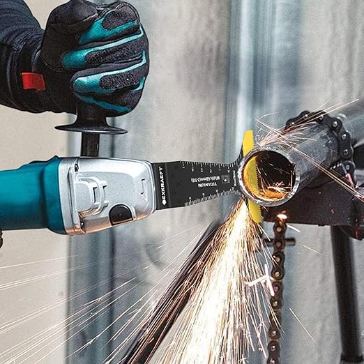 30 PCS Oscillating Tool Blade, Universal Titanium Multi Tool Blades for Metal Nails Wood Plastic and Hard Material, Oscillating Saw Blades Fit Dewalt Milwaukee Ryobi Rockwell Fein