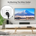 Miady Flat Plug Extension Cord 1 Ft, 90 Degree Plug Adapter, 3 Prong Grounded Wire Short Flat Wall Power Cable Black ETL Listed (4-Pack, 13 Amp, 125 Volts, 1625 Watts)