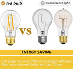 A19 Vintage LED Edison Light Bulbs 60 Watt, E26 Dimmable LED Filament Light Bulbs, 3000K Soft White,6W Equal 60 Watt Incandescent Bulbs,600LM, AC120V, A19 LED Bulb with 90 CRI,COCODI-6Pack (6W-3000K)