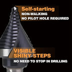 M35 HSS 7/8 Inch Step Drill Bit, Single Size Unibit with Double Spiral Flutes for Drilling Small Holes on Stainless Steel, Metal, Wood, Plastic