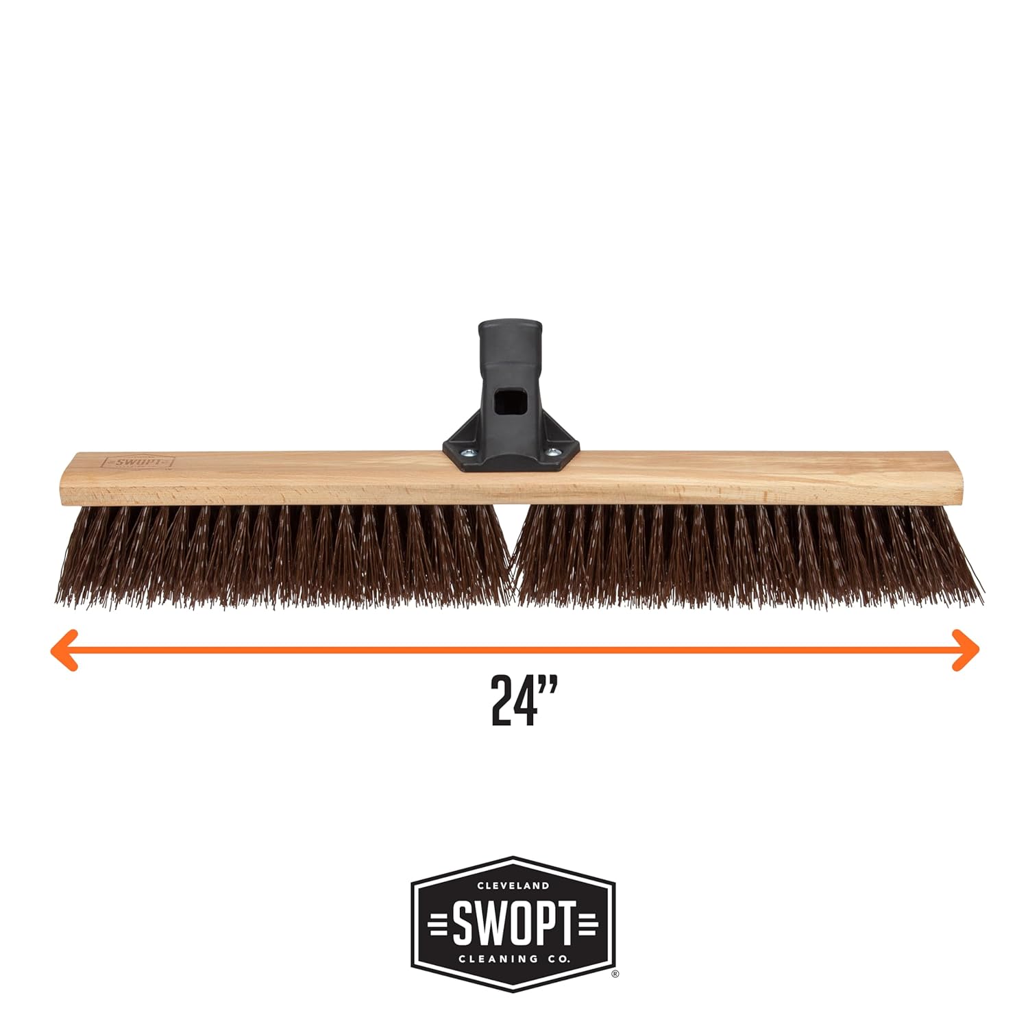 SWOPT 24” Premium Rough Surface Push Broom Head — Outdoor Push Broom for Driveways, Sidewalks, Patios — Cleaning Head Interchangeable with All SWOPT Cleaning Products for Efficient Cleaning & Storage