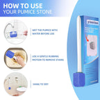 Pumice Stone Toilet Cleaner with Long Handle Pumice Stone Cleaner Rust and Grease Stain Clean Suitable for Toilet Bathroom Kitchen Sink BBQ 2 Handle and 10 Pumice Stones(Blue)