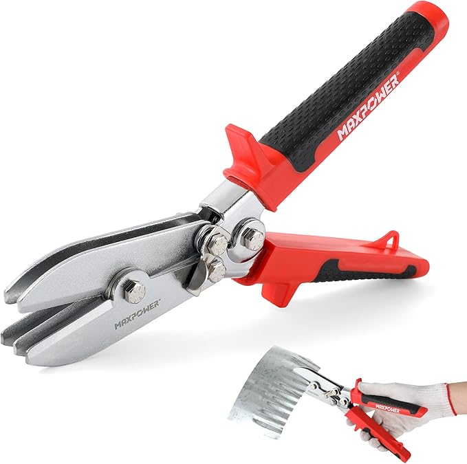 MAXPOWER Sheet Metal Crimper, 5-Blade Duct Crimping Tool- 9.8" Hand Crimper Hvac Tool for 24 Gauge Steel and 26 Gauge Stainless Steel Ductwork, Downspout,Stove Pipe