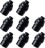 E26 E27 Light Socket,8-Pack Black Edison Retro Pendant lamp Holder, E26 E27 Plastic Standard Screw-in Socket Maximum Wattage 250W Heat Resistant Up to 200℃ Fire Resistant