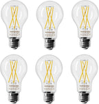 E26 Edison Bulbs 60Watt, Dimmable A19 LED Bulb, 800 Lumens High Brightness 2700K Warm White, C80+ CRI Vintage Light Bulbs, Clear Glass, 6 Pack