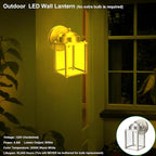 LIT-PaTH Outdoor LED Wall Lantern, Wall Sconce Porch Lighting Fixture, 3000K Warm White, 9.5W 800 Lumen, Aluminum Housing Plus Glass, Nickel Finish-2 Pack