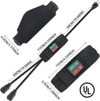 2 Way Extension Cord with On/Off LED Switch, Fiabtool 3 Prong Extension Cord Splitter, Heavy Duty Plug Splitter, SJTW 18AWG 10A/125V, Indoor Use (3.28 Ft, Black)