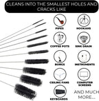 Flexible Drain Cleaning Brush (72" Long) for Drains, Bottles, Bathroom Sink, Bathtub, Shower, and Kitchen Sink, Heavy-Duty Double Ended Nylon with Elastic Hose, Bathroom Essentials, Black