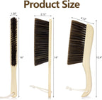 Handheld Dusting Cleaning Brushes Wood Handle Soft Bristle Small Broom, for Clean Dust, 2 Pack, Brown