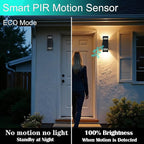 Motion Sensor Outdoor Wall Lights, Dusk to Dawn Porch & Patio Sconce with E26 Dimmable LED Bulbs, Black Aluminum Up & Down Exterior Lights for Garage, Garden, Front Door, ETL Listed