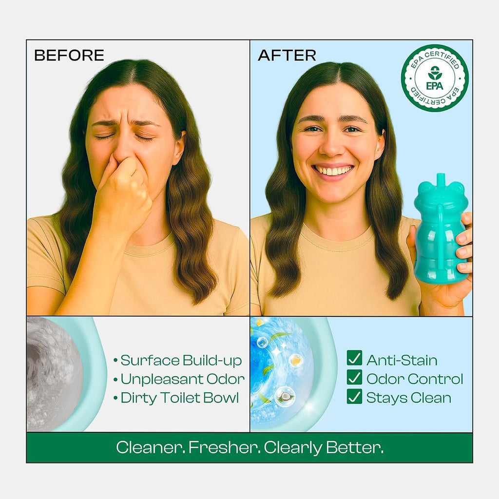 PurityNest Toilet Bowl Cleaners, Automatic Long-Lasting Tank Cleaner Bottles with Light Fresh Scent, Easy to Use for Home & Office Cleaning, Blue