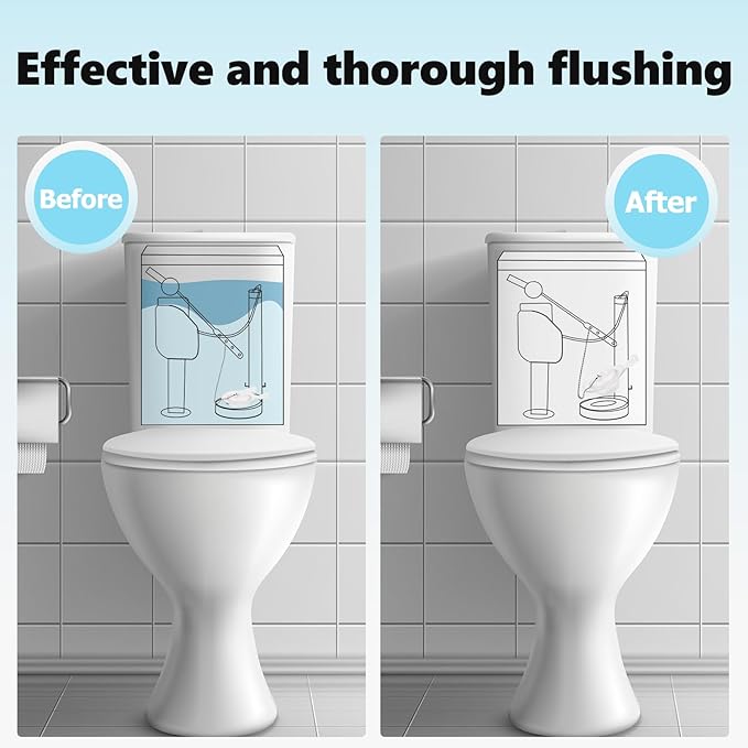 3 Inch Toilet Flappers Replacement for Gerber 99-827, Toilet Flapper with Stainless Chain and Hook, Toilet Replacement Parts (Clear 2 PCS)