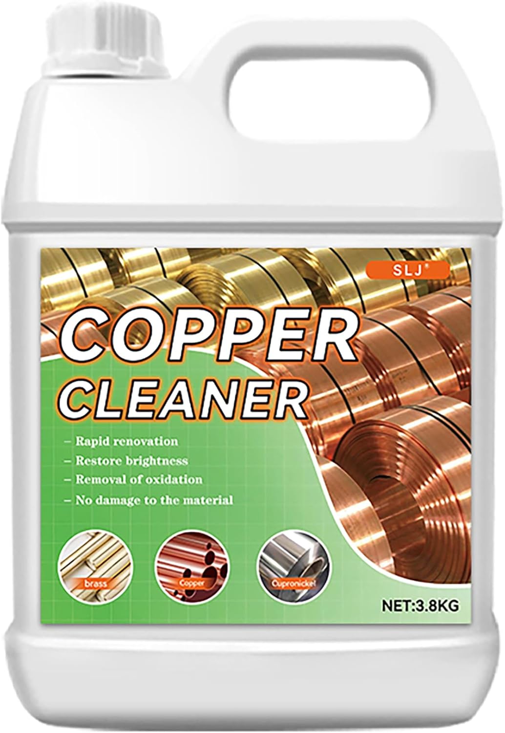 Copper Cleaner & Rust Remover & Polish - 3-in-1 Formula Action Fast-Acting Removes Rust, Oxidation and Restores Shine | Professional Grade Brass Cleaner Safe for Various Copper Products (3.8kg)