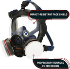 Parcil Distribution Gas Mask Survival Nuclear and Chemical Full Face Respirator - Organic Vapor & Particulate - CE Tested