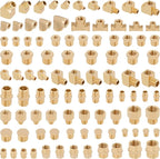 KOOTANS 96PCS Brass Pipe Fittings Assortment Kit - NPT Adapter, Reducer Bushing, Hex Nipple, Coupling, Head Plug, 45 & 90 Degree Barstock Street Elbow, Tee Fittings Kit