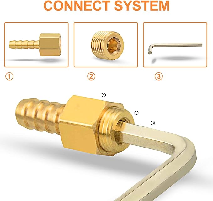 GASHER 20Pcs Brass Pipe Fitting,1/8" 1/4" 3/8" 1/2" NPT Brass Internal Hex Thread Socket Pipe Plug Set